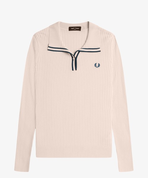 セール】Ribbed Knitted Polo Shirt／リブニットポロシャツ