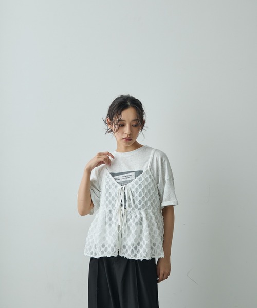 サンローラン リボンビスチェ ブラック・ホワイト LVEU.（ラブユ.）の「【LVEU.】バックリボンビスチェ / ビスチェ