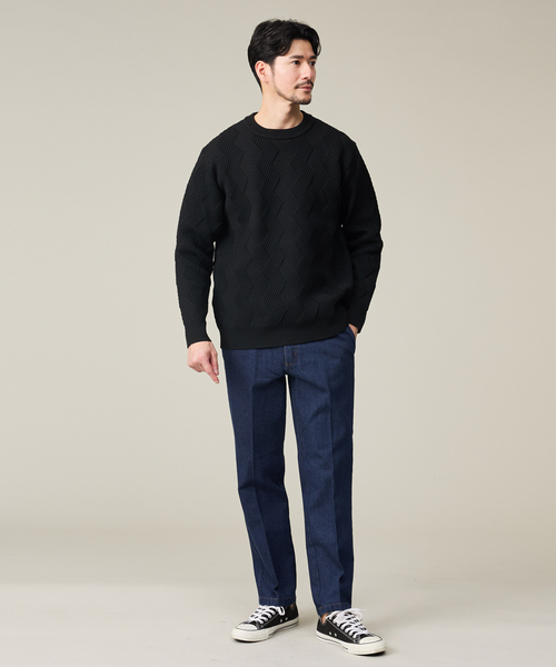 ABAHOUSE GRAY（アバハウスグレイ）の「【ジオメトリック柄 / 軽量】プルオーバーニット（ニット/セーター・メンズ・ホワイト/グレー/モカ/グレイッシュブルー/ネイビー/ブラック・46/48）」の16枚目の写真