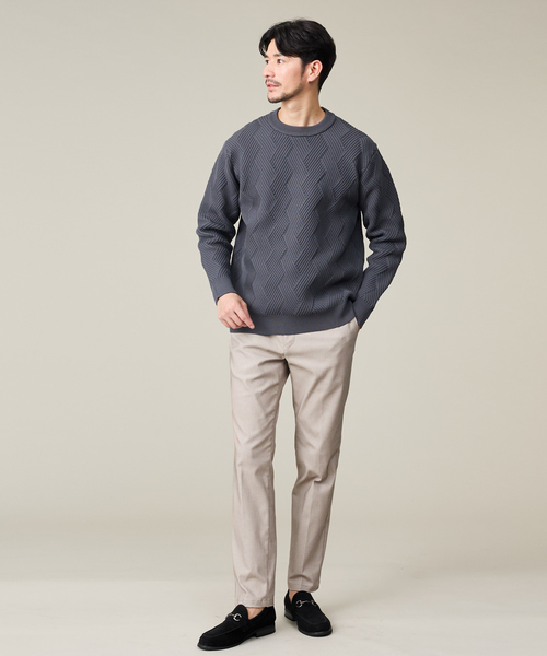 ABAHOUSE GRAY（アバハウスグレイ）の「【ジオメトリック柄 / 軽量】プルオーバーニット（ニット/セーター・メンズ・ホワイト/グレー/モカ/グレイッシュブルー/ネイビー/ブラック・46/48）」の19枚目の写真