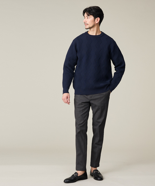 ABAHOUSE GRAY（アバハウスグレイ）の「【ジオメトリック柄 / 軽量】プルオーバーニット（ニット/セーター・メンズ・ホワイト/グレー/モカ/グレイッシュブルー/ネイビー/ブラック・46/48）」の13枚目の写真