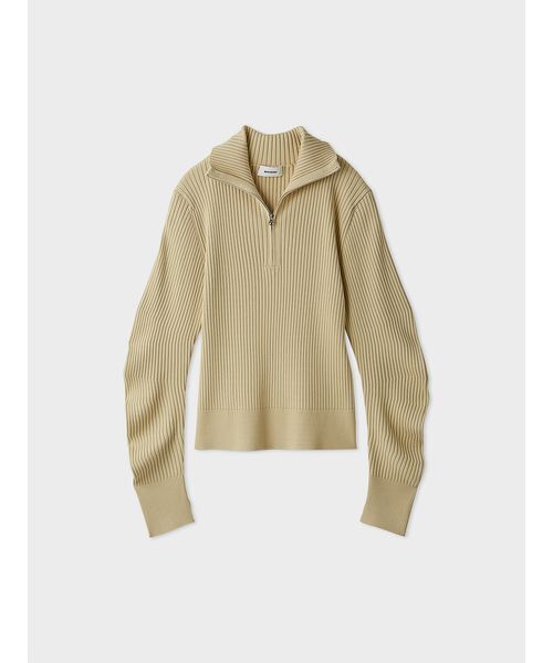 MIESROHE（ミースロエ）の「ウェーブスリーブハーフジップニット（ニット/セーター・レディース・ライトグレー/ブラウン/マルチ/クリーム/ブラック・F）」の11枚目の写真