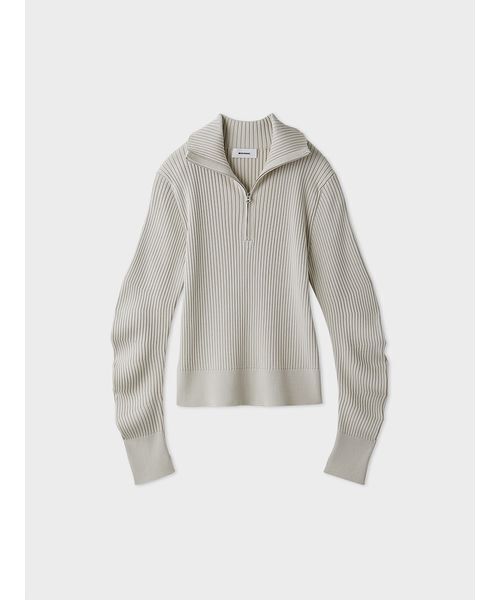 MIESROHE（ミースロエ）の「ウェーブスリーブハーフジップニット（ニット/セーター・レディース・ライトグレー/ブラウン/マルチ/クリーム/ブラック・F）」の12枚目の写真