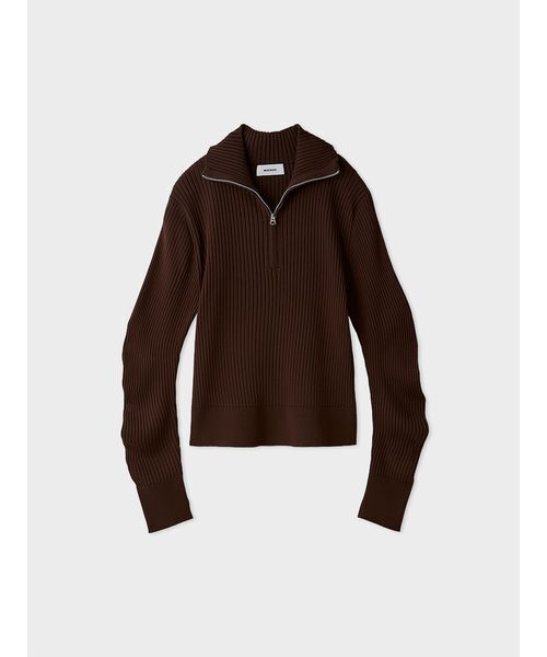 MIESROHE（ミースロエ）の「ウェーブスリーブハーフジップニット（ニット/セーター・レディース・ライトグレー/ブラウン/マルチ/クリーム/ブラック・F）」の14枚目の写真