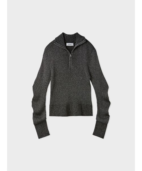 MIESROHE（ミースロエ）の「ウェーブスリーブハーフジップニット（ニット/セーター・レディース・ライトグレー/ブラウン/マルチ/クリーム/ブラック・F）」の15枚目の写真