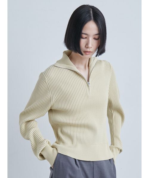 MIESROHE（ミースロエ）の「ウェーブスリーブハーフジップニット（ニット/セーター・レディース・ライトグレー/ブラウン/マルチ/クリーム/ブラック・F）」の16枚目の写真