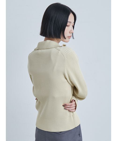 MIESROHE（ミースロエ）の「ウェーブスリーブハーフジップニット（ニット/セーター・レディース・ライトグレー/ブラウン/マルチ/クリーム/ブラック・F）」の17枚目の写真