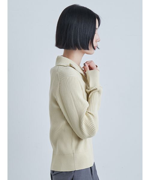 MIESROHE（ミースロエ）の「ウェーブスリーブハーフジップニット（ニット/セーター・レディース・ライトグレー/ブラウン/マルチ/クリーム/ブラック・F）」の18枚目の写真