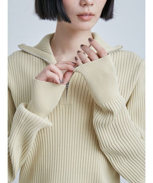 MIESROHE（ミースロエ）の「ウェーブスリーブハーフジップニット（ニット/セーター・レディース・ライトグレー/ブラウン/マルチ/クリーム/ブラック・F）」の20枚目の写真