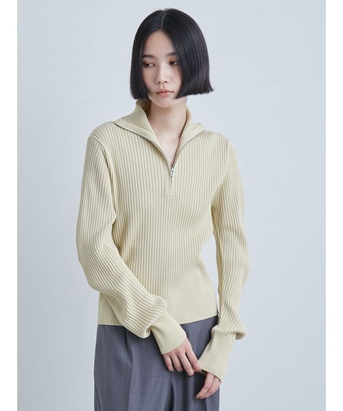 MIESROHE（ミースロエ）の「ウェーブスリーブハーフジップニット（ニット/セーター・レディース・ライトグレー/ブラウン/マルチ/クリーム/ブラック・F）」の22枚目の写真