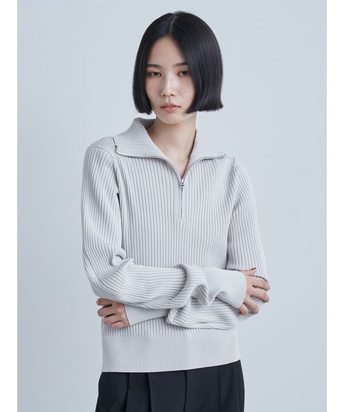 セール】ウェーブスリーブハーフジップニット（ニット/セーター