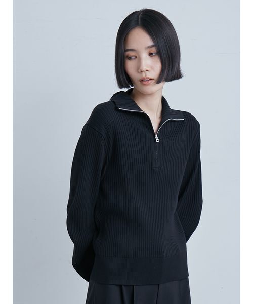 セール】ウェーブスリーブハーフジップニット（ニット/セーター