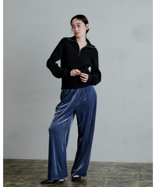 MIESROHE（ミースロエ）の「ウェーブスリーブハーフジップニット（ニット/セーター・レディース・ライトグレー/ブラウン/マルチ/クリーム/ブラック・F）」の6枚目の写真