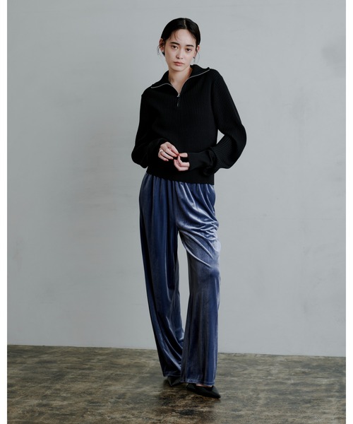 MIESROHE（ミースロエ）の「ウェーブスリーブハーフジップニット（ニット/セーター・レディース・ライトグレー/ブラウン/マルチ/クリーム/ブラック・F）」の8枚目の写真