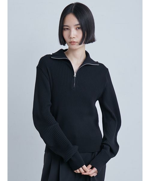 セール】ウェーブスリーブハーフジップニット（ニット/セーター