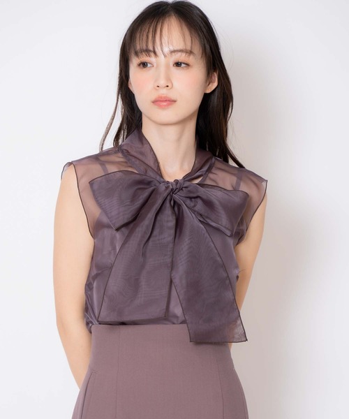 NOELA（ノエラ）の「配色シアーボウタイブラウス（シャツ/ブラウス・レディース・ブラウン/ブラック/オフホワイト・フリー）」の16枚目の写真