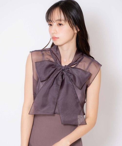 NOELA（ノエラ）の「配色シアーボウタイブラウス（シャツ/ブラウス・レディース・ブラウン/ブラック/オフホワイト・フリー）」の18枚目の写真