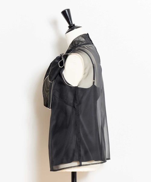 NOELA（ノエラ）の「配色シアーボウタイブラウス（シャツ/ブラウス・レディース・ブラウン/ブラック/オフホワイト・フリー）」の10枚目の写真