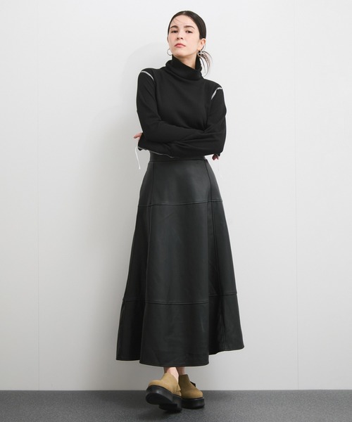 Healthknit（ヘルスニット）の「【Healthknit/ヘルスニット】別注/Basic Waffle Turtleneck L/S（Tシャツ/カットソー・レディース・オフホワイト/ブラック系その他/ブラック系その他3・FREE）」の5枚目の写真