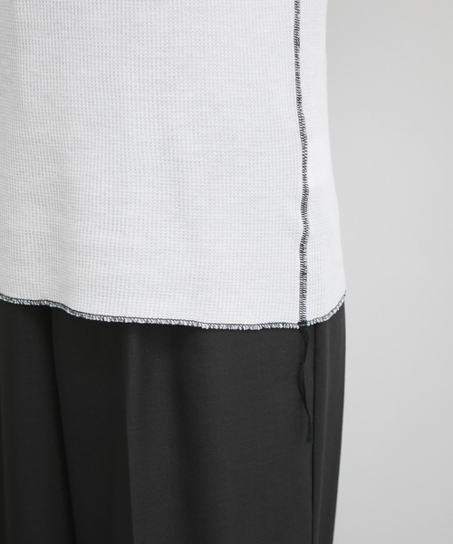 Healthknit（ヘルスニット）の「【Healthknit/ヘルスニット】別注/Basic Waffle Turtleneck L/S（Tシャツ/カットソー・レディース・オフホワイト/ブラック系その他/ブラック系その他3・FREE）」の20枚目の写真