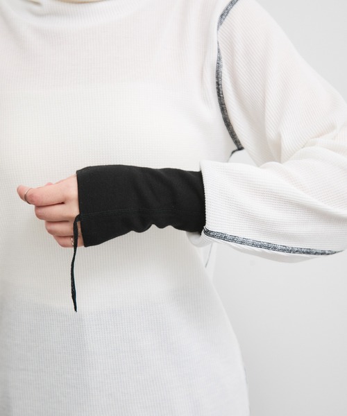 Healthknit（ヘルスニット）の「【Healthknit/ヘルスニット】別注/Basic Waffle Turtleneck L/S（Tシャツ/カットソー・レディース・オフホワイト/ブラック系その他/ブラック系その他3・FREE）」の21枚目の写真
