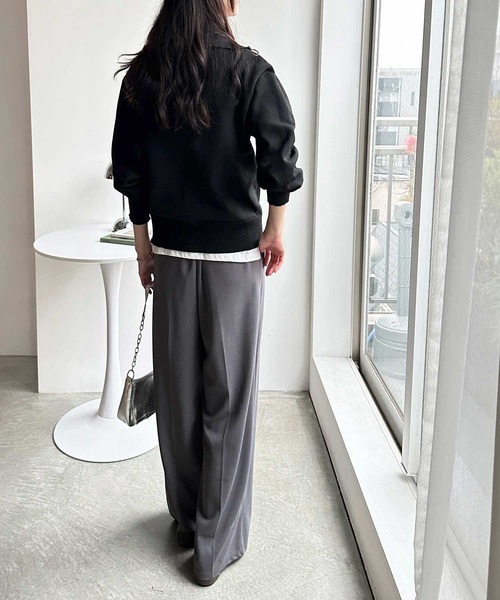 FIRST MOOD(ファーストムード)の「《FIRSTMOODコラボ》配色ハーフジップニットプルオーバー(ニット/セーター・レディース・アイボリー/ブラック・MEDIUM/LARGE)」の10枚目の写真