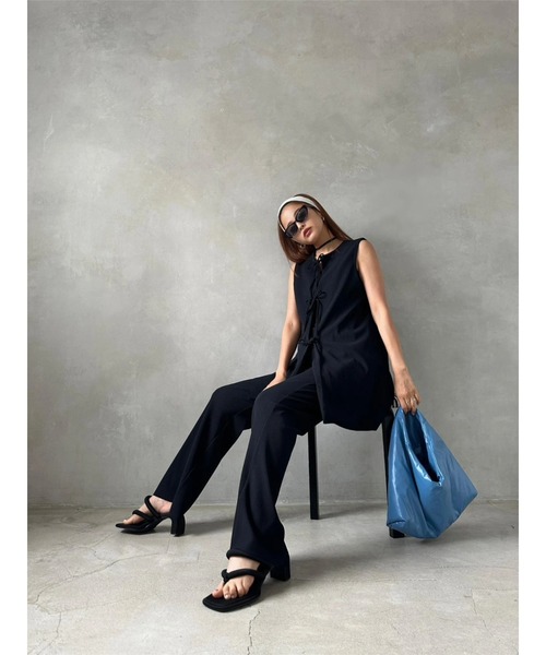 TRUNC（トランクエイティーエイト）の「Smooth Rib 2way Ribbon Tops（その他トップス・レディース・ブルー/ブラック/アイボリー・FREE）」の14枚目の写真