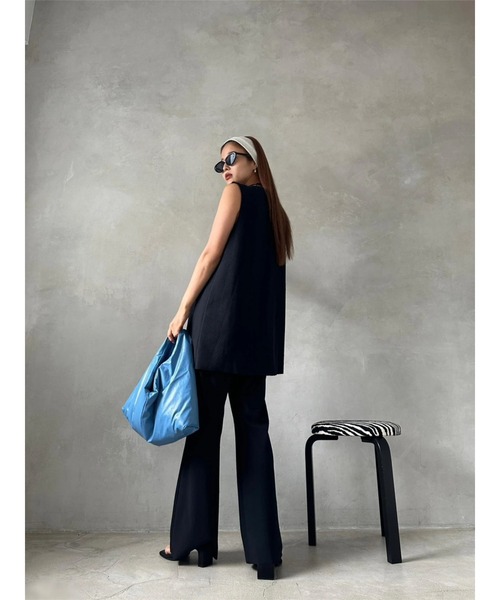 TRUNC（トランクエイティーエイト）の「Smooth Rib 2way Ribbon Tops（その他トップス・レディース・ブルー/ブラック/アイボリー・FREE）」の15枚目の写真