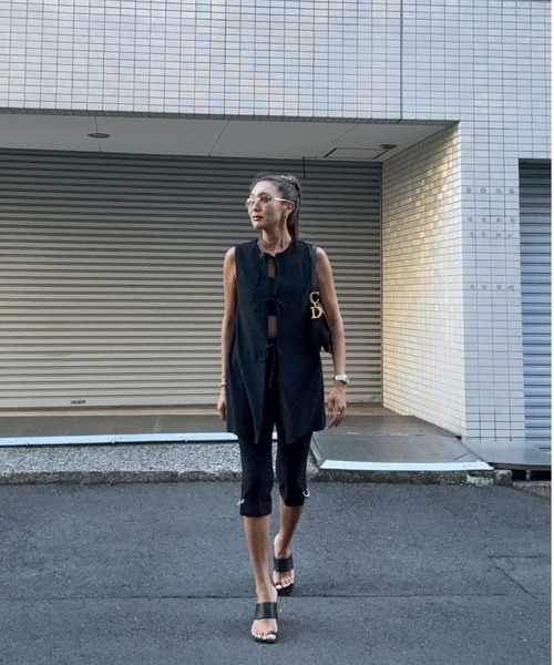 TRUNC（トランクエイティーエイト）の「Smooth Rib 2way Ribbon Tops（その他トップス・レディース・ブルー/ブラック/アイボリー・FREE）」の20枚目の写真