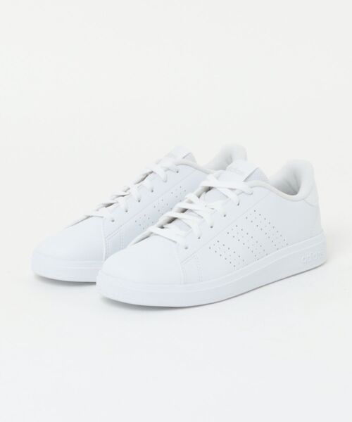adidas(アディダス)の「《adidas》ADVANCOURT BASE 2.0 J(スニーカー・キッズ・ホワイト×グレー/ホワイト×ピンク/ホワイト×ブラック/ホワイト×グリーン/ブラック×ブラック/ホワイト系その他・22.0cm/25.0cm/24.5cm/24.0cm/23.5cm/23.0cm/22.5cm/25.5cm)」の3枚目の写真