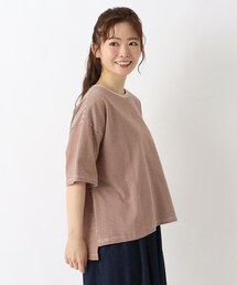 コットン天竺 ボーダー5分袖プルオーバー