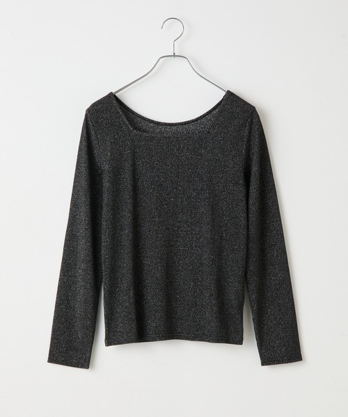 COLONY 2139(コロニートゥーワンスリーナイン)の「ラメフライス2WAYスクエアプルオーバー(Tシャツ/カットソー・レディース・ブラック/ブラック系その他/シルバー・FREE)」の3枚目の写真