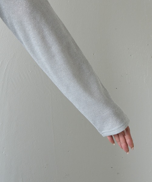 COLONY 2139(コロニートゥーワンスリーナイン)の「ラメフライス2WAYスクエアプルオーバー(Tシャツ/カットソー・レディース・ブラック/ブラック系その他/シルバー・FREE)」の5枚目の写真