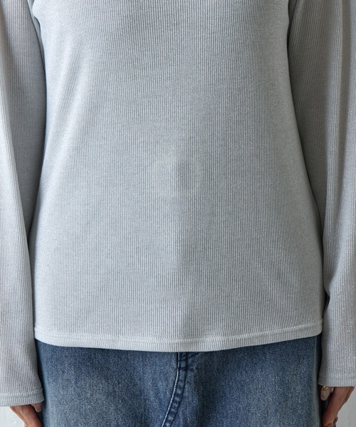 COLONY 2139(コロニートゥーワンスリーナイン)の「ラメフライス2WAYスクエアプルオーバー(Tシャツ/カットソー・レディース・ブラック/ブラック系その他/シルバー・FREE)」の7枚目の写真