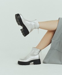 ブーツ（シルバー/銀色系・レザー・本革）ファッション通販 - ZOZOTOWN