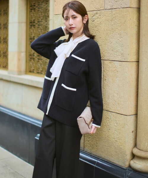 23区(ニジュウサンク)の「【見上愛さん着用/洗える】シアービエラ ボウタイ ブラウス(シャツ/ブラウス・レディース・ブラック系/ダルブルー系/アイボリー系・38)」の16枚目の写真