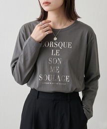 Idnes 箔ロゴプリント ロングスリーブTシャツ