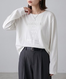 Idnes 箔ロゴプリント ロングスリーブTシャツ