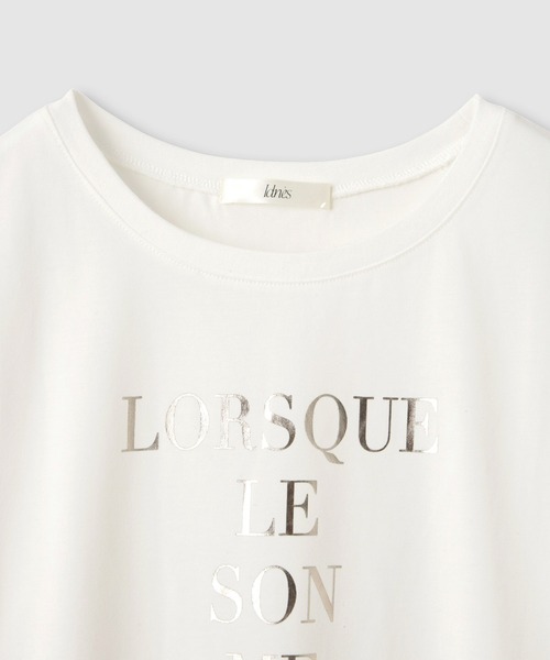 Mac-House(マックハウス)の「Idnes 箔ロゴプリント ロングスリーブTシャツ(Tシャツ/カットソー・レディース・グレー/ベージュ/オフホワイト・M)」の11枚目の写真