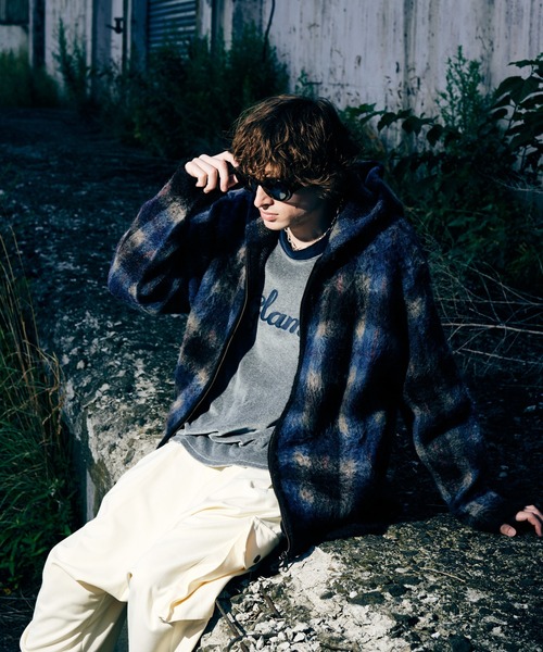 glamb(グラム)の「Check Knit Hoodie / チェックニットフーディー(ニット/セーター・メンズ・レッド/ブルー・S/M/L)」の17枚目の写真