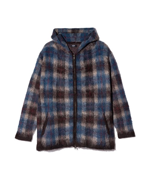 glamb(グラム)の「Check Knit Hoodie / チェックニットフーディー(ニット/セーター・メンズ・レッド/ブルー・S/M/L)」の3枚目の写真