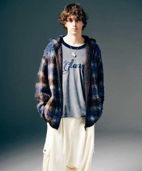 glamb(グラム)の「Check Knit Hoodie / チェックニットフーディー(ニット/セーター・メンズ・レッド/ブルー・S/M/L)」の9枚目の写真