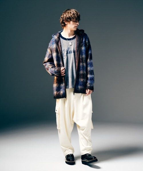 glamb(グラム)の「Check Knit Hoodie / チェックニットフーディー(ニット/セーター・メンズ・レッド/ブルー・S/M/L)」の13枚目の写真