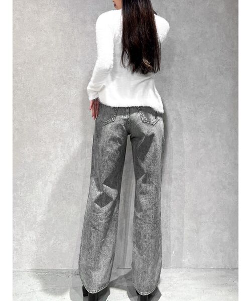 GYDA(ジェイダ)の「【WEB限定】【TINY低身長さん向け】ダブルZIPシャギーニットチュニックニットトップス(ニット/セーター・レディース・ブラック/オフホワイト・FREE)」の8枚目の写真