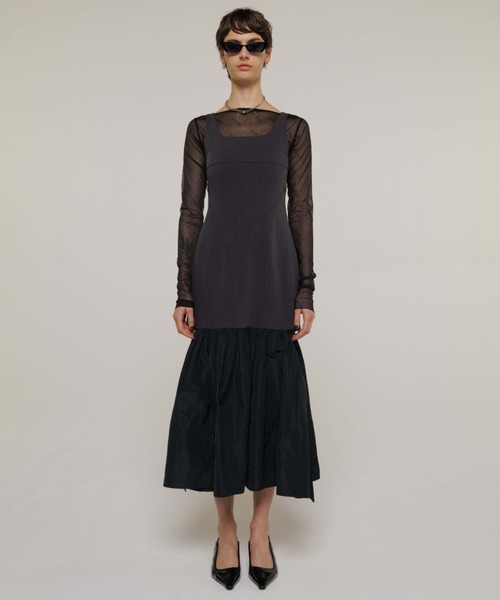 JOSE MOON（ジョゼムーン）の「CUTTIMG FLARE DRESS/カッティングフレアドレス（ワンピース・レディース・グレー/ブラック・36/38）」の19枚目の写真