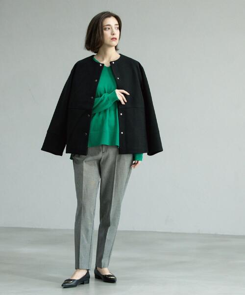 OPAQUE.CLIP（オペークドットクリップ）の「ウールライクメルトンノーカラーコート【洗濯機洗い可】（ノーカラーコート・レディース・グレー/ベージュ系8/ブラック/キャメル・36/38/40/42）」の20枚目の写真