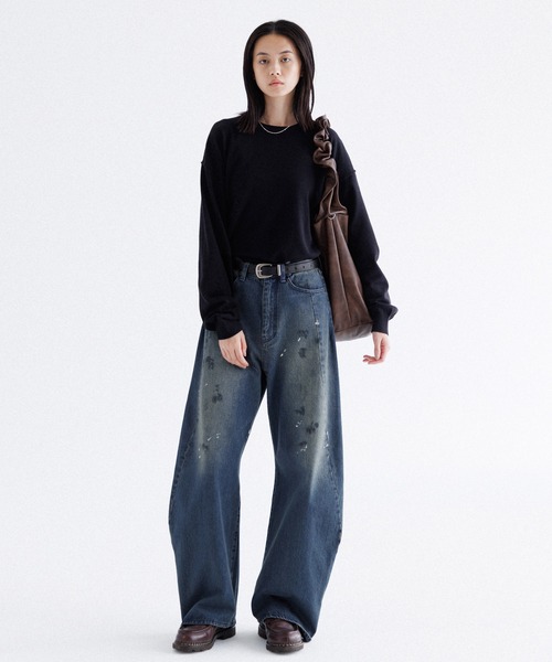 SINSS（シンス）の「High gauge crew neck knit / ハイゲージクルーネックニット（ニット/セーター・メンズ・ブルー/チャコール/ブラック/ブラウン・LARGE/MEDIUM/SMALL/X-SMALL）」の9枚目の写真