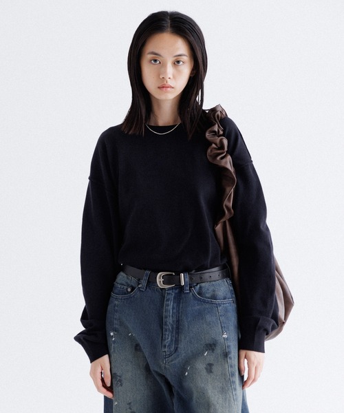 SINSS（シンス）の「High gauge crew neck knit / ハイゲージクルーネックニット（ニット/セーター・メンズ・ブルー/チャコール/ブラック/ブラウン・LARGE/MEDIUM/SMALL/X-SMALL）」の15枚目の写真