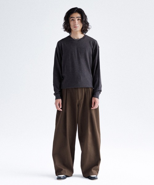 SINSS（シンス）の「High gauge crew neck knit / ハイゲージクルーネックニット（ニット/セーター・メンズ・ブルー/チャコール/ブラック/ブラウン・LARGE/MEDIUM/SMALL/X-SMALL）」の11枚目の写真