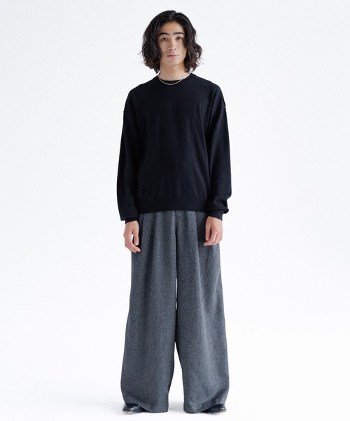 SINSS（シンス）の「High gauge crew neck knit / ハイゲージクルーネックニット（ニット/セーター・メンズ・ブルー/チャコール/ブラック/ブラウン・LARGE/MEDIUM/SMALL/X-SMALL）」の10枚目の写真